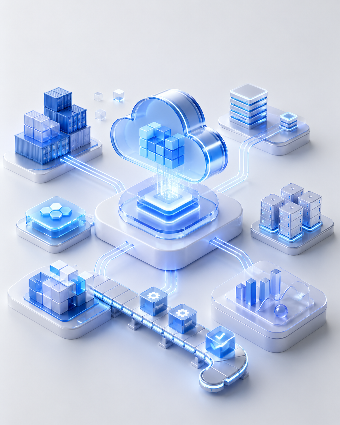 Visual of cloud infrastructure and DevOps processes for modern companies