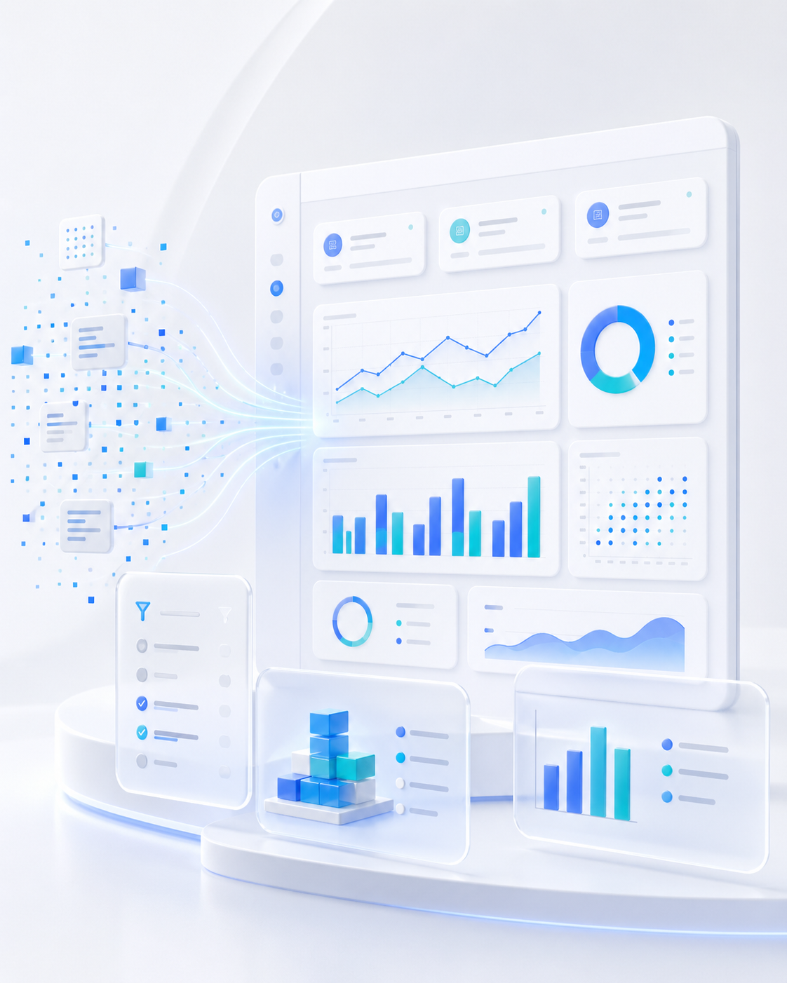 Data and analytics visual for modern business decision-making