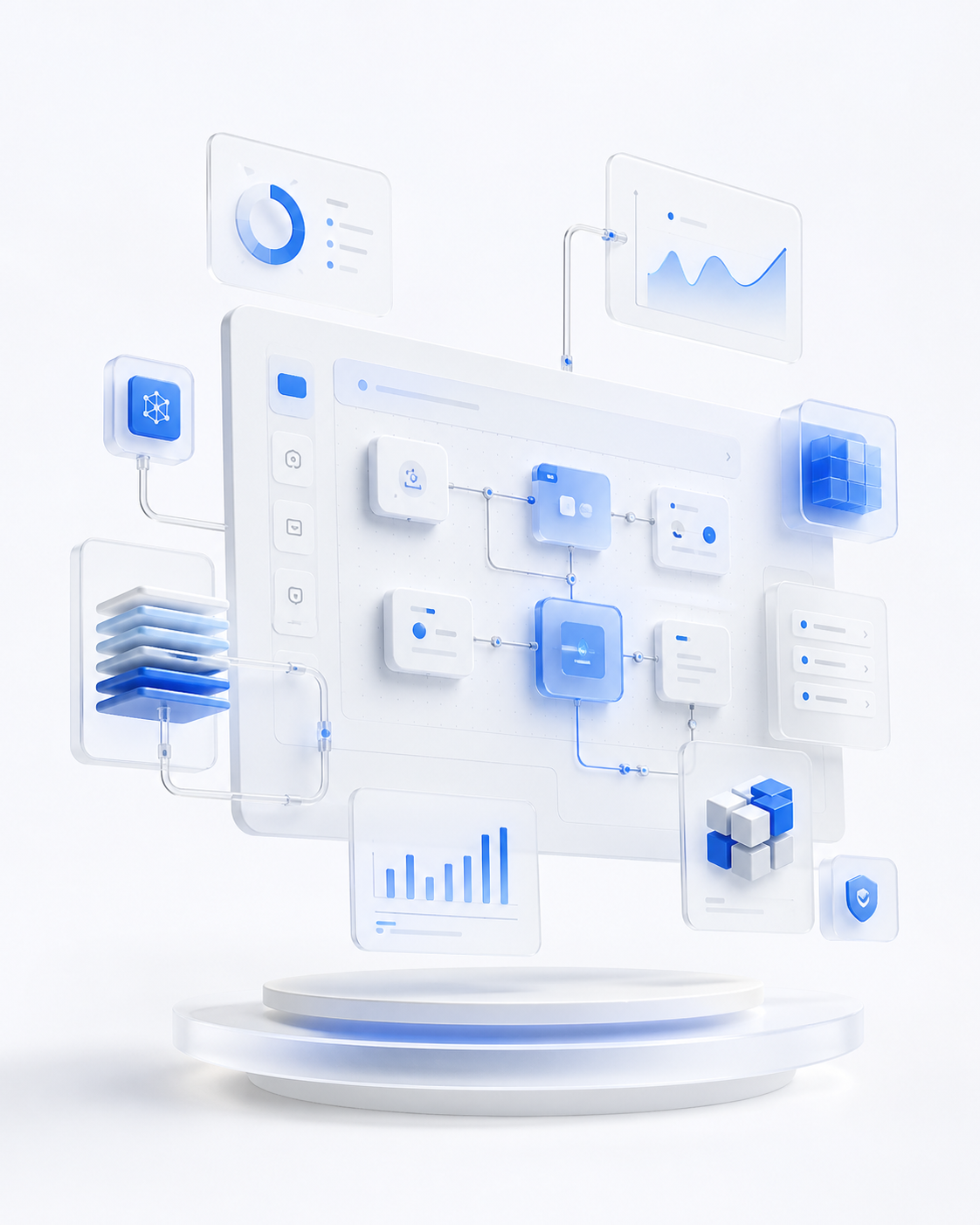 Visual of a custom software system for business processes