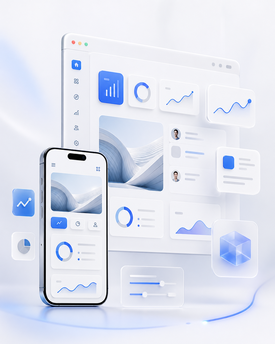 Visual of a web and mobile application for a modern user experience