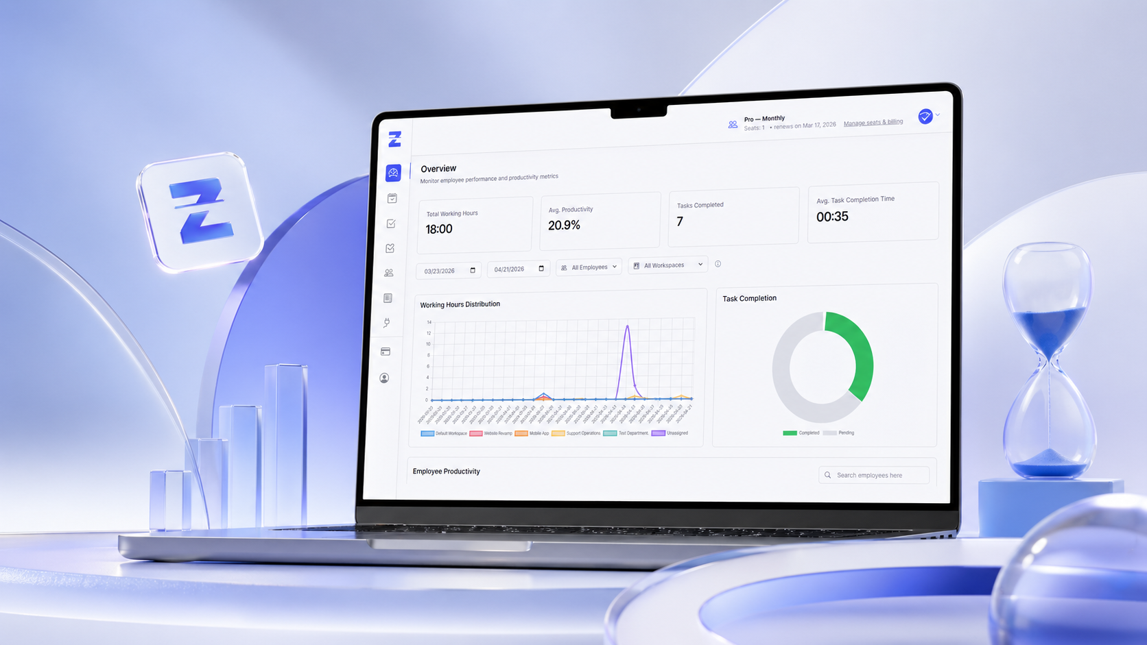 ZMorning dashboard for team productivity